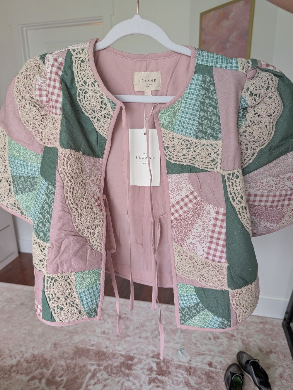 NWT Sezane Iera Jacket Patchwork Checks - Picture 2 of 4